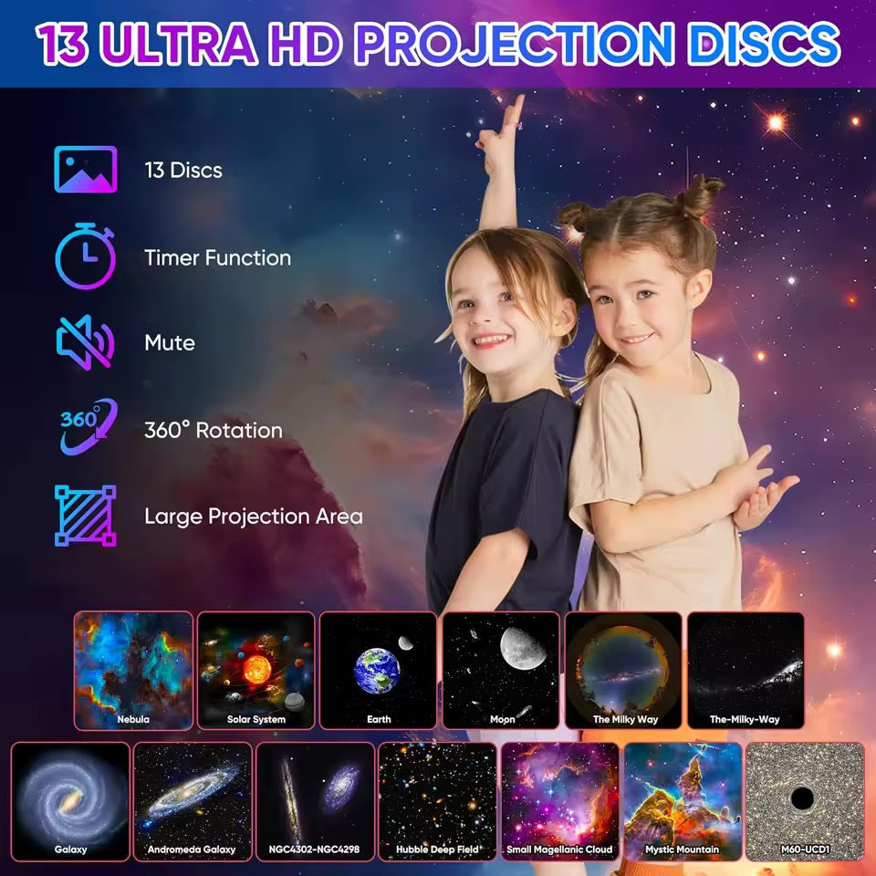 Galaxy Projector Night Light — Starry Sky Room Decor for Kids & Adults