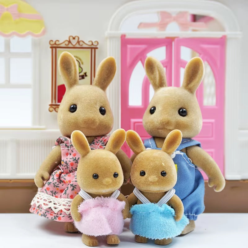 Easter Bunny 1:12 Simulation Forest Family Reindeer Panda Animal Dollhouse Figures Miniature Furniture Kitchen Accessories Gift