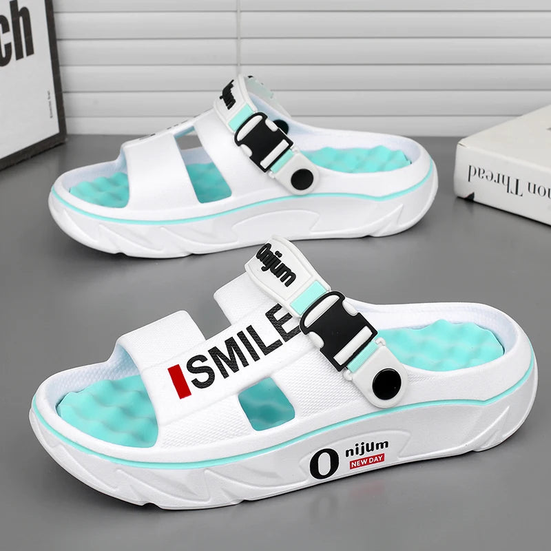 Summer Men'S Massage Slippers Indoor Outdoor Sandals Beach Comfortable Soft Slides Clogs Casual Shoes Men Women Home Slippers