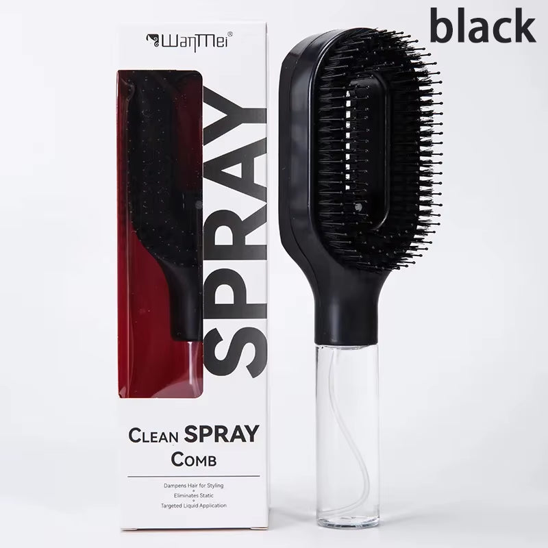 2In1 Spray Hair Brush Detangling Scalp Massage Comb with Water Mist Spray Anti-Static Smooth Hair Styling Tool for Home & Travel