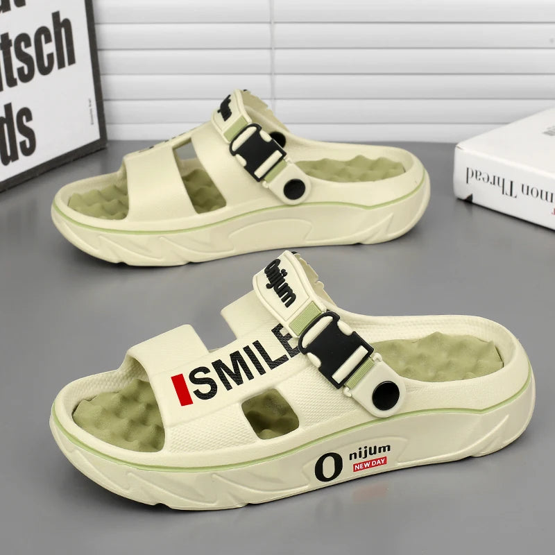 Summer Men'S Massage Slippers Indoor Outdoor Sandals Beach Comfortable Soft Slides Clogs Casual Shoes Men Women Home Slippers