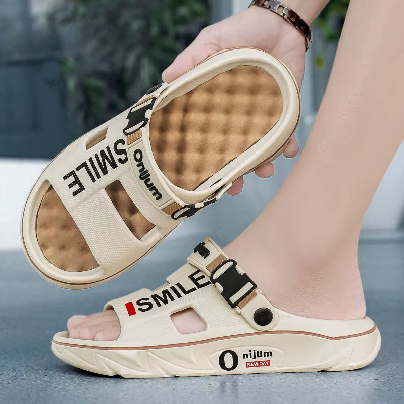 Summer Men'S Massage Slippers Indoor Outdoor Sandals Beach Comfortable Soft Slides Clogs Casual Shoes Men Women Home Slippers