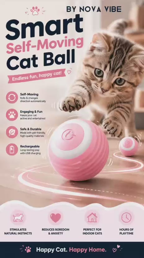 Smart Self-Moving Cat Toy Ball — Automatic Bouncing & Rolling for Indoor Cats